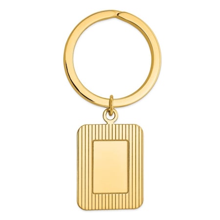Dispositivo 14K Textured Rectangle Disc Key Ring DI3184678